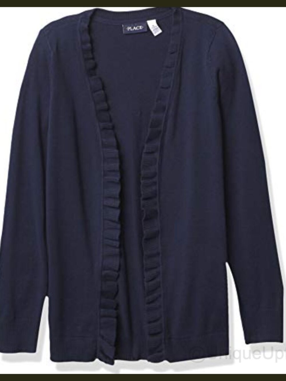 Girls Ruffle Cardigan Sweater Cotton Knit Long Sleeve Ruffle Trim Open Front